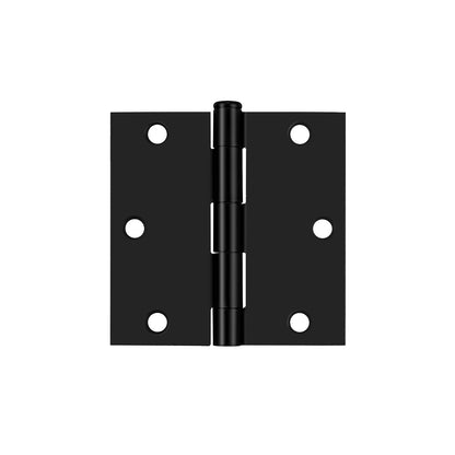 Interior Door Hinges Black, 3.5 X 3.5 Inch Door Hinges Rounded 5/8" Radius Corners, 1/4" Radius Corner, Square Corner DH3535