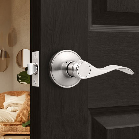 Passage Door Lever Locks Satin Nickel/Oil Rubbed Bronze Finish Closet Hall Door Handle DL44061