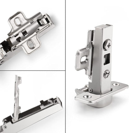 Probrico 105 Degree Recessed Hinges, Soft Closing European Full Overlay Concealed Hinge with Mounting Plate