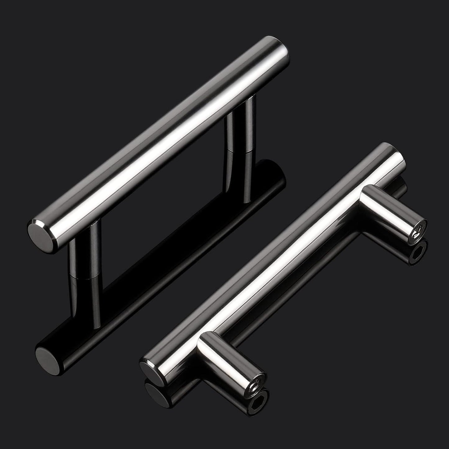 2"-10" T Bar Kitchen Cupboard Handle Pulls Polished Chrome Finish Cabinet Drawer Knobs