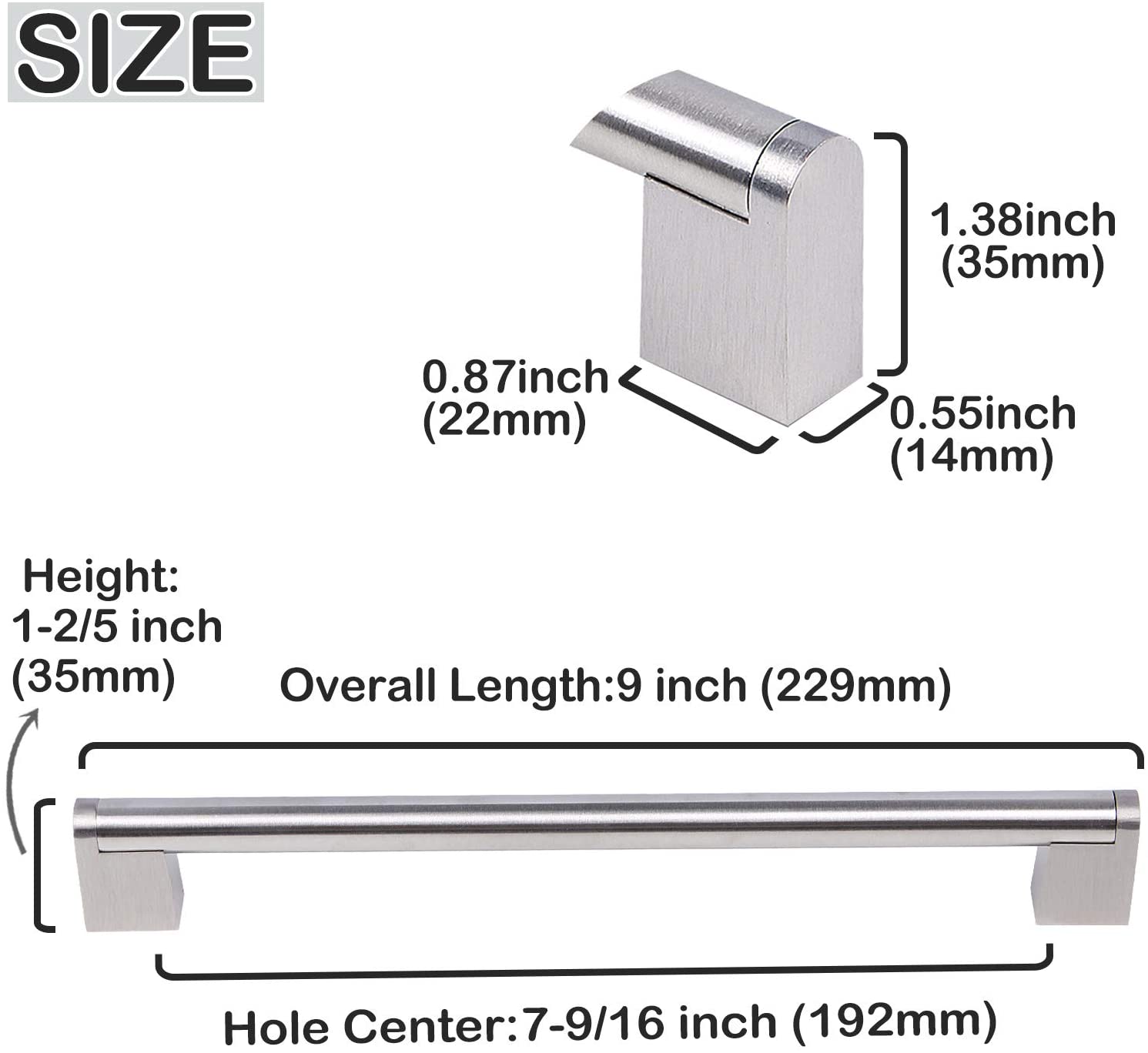 Cabinet Pull Stainless Steel Contemporary Boss Bar Drawer Dresser Handles Brushed Nickel Finish - Probrico