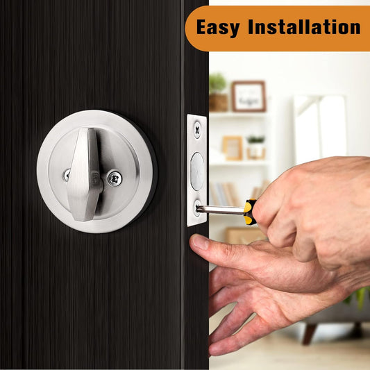 Keyed Entry Single Cylinder Deadbolt Locks Satin Nickel Finish DL70610SNDB