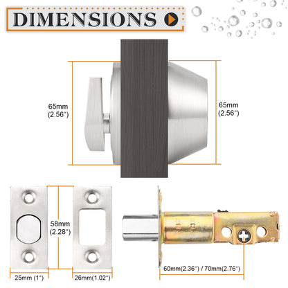 Satin Nickel Finish Single Cylinder Deadbolt Lock - DLD101SN