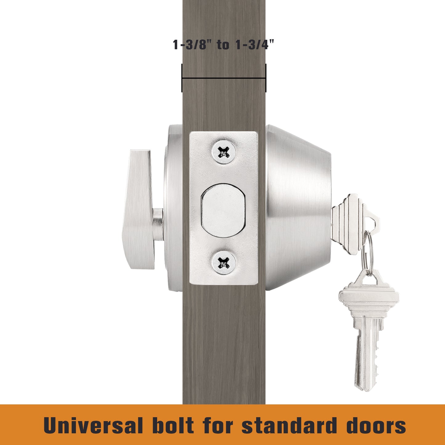 Satin Nickel Finish Single Cylinder Deadbolt Lock - DLD101SN