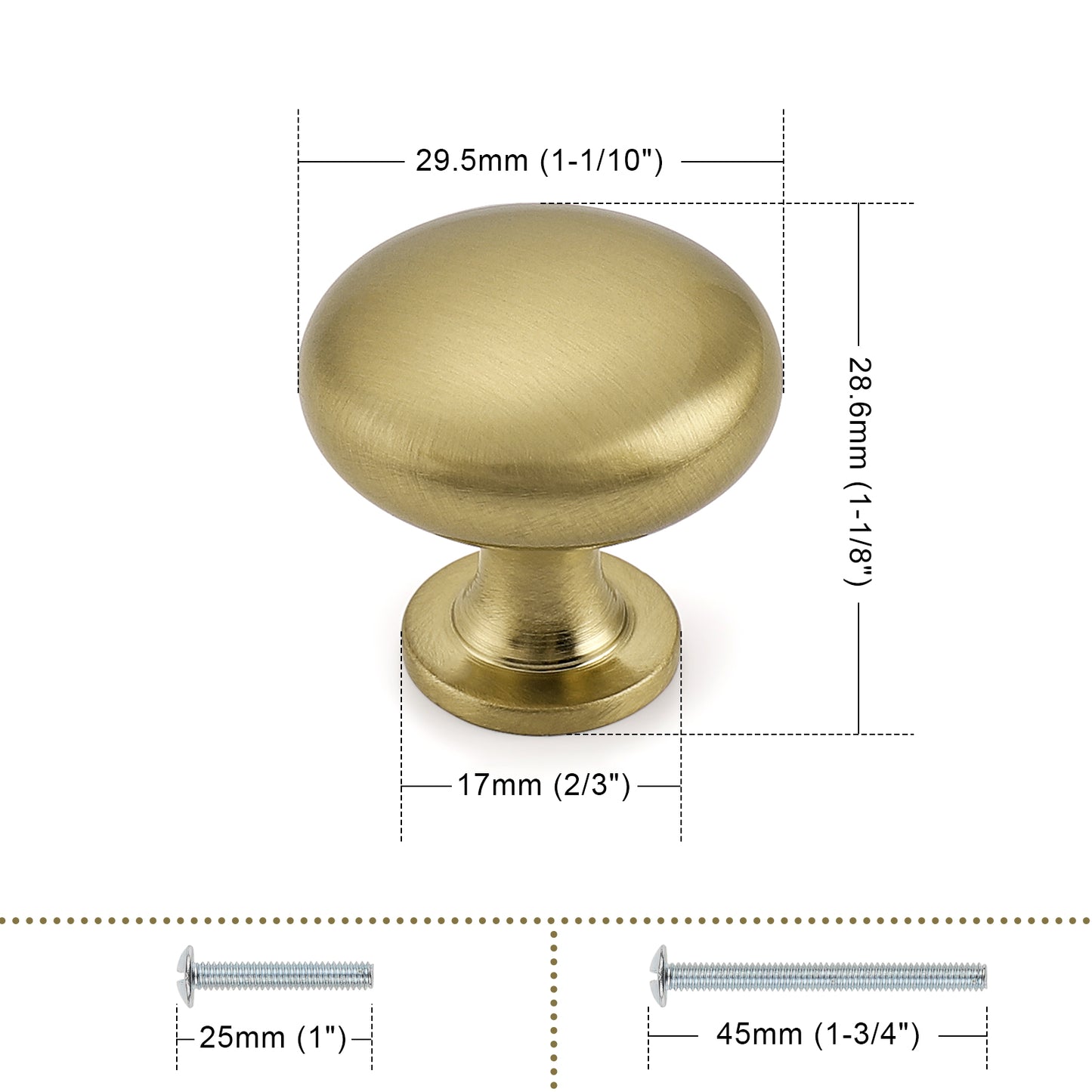 Solid Round Cabinet Knobs 1 1/5" - Champagne Bronze Finish PS3910CB