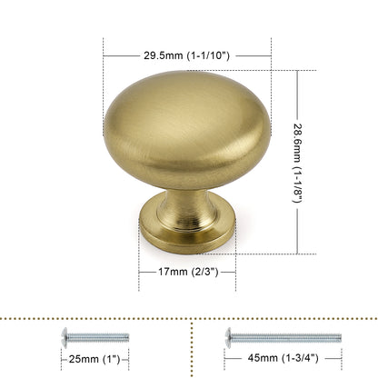 Solid Round Cabinet Knobs 1 1/5" - Champagne Bronze Finish PS3910CB