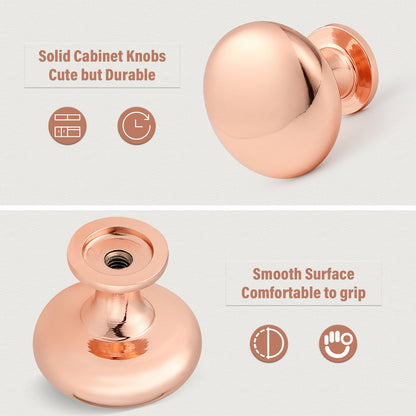 Single Hole Cabinet Knobs, Modern Style Drawer Pulls Rose Gold Knobs for Kitchen Bedroom Bathroom PS3910SF