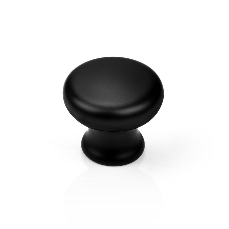 Probrico Single Hole Cabinet Knobs Modern Pulls for Kitchen Cabinet Doors, Dresser Drawers, Bathroom Vanity, Nightstands & Closets, 1-1/2 inch (33 mm) Diameter, Matte Black