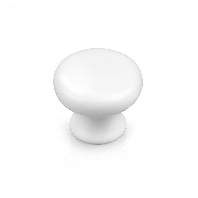 Probrico Single Hole Cabinet Knobs Modern Pulls for Kitchen Cabinet Doors, Dresser Drawers, Bathroom Vanity, Nightstands & Closets, 1-1/2 inch (33 mm) Diameter, White