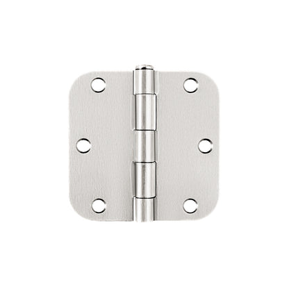 Interior Door Hinges Brushed Nickel Satin Nickel, 3.5 X 3.5 Inch Door Hinges Rounded 5/8" Radius Corners, 1/4" Radius Corner, Square Corner DH3535