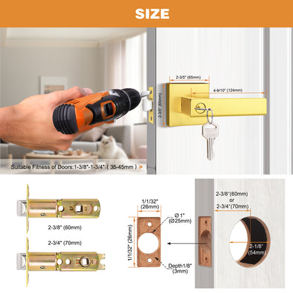 Heavy Duty Door Levers Locks Gold Finish Keyed Alike/Keyed Dummy Door Lock DL01GD