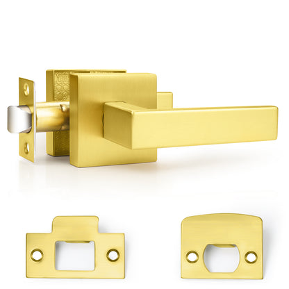 Gold Door Handles Heavy Duty Passage Levers for Closet Hallway DL01GDPS