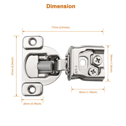 Probrico 1 Pair (2 Pack) 105 Degree Corner Cabinet Door Hinges CHM36H1-1-4-1pair