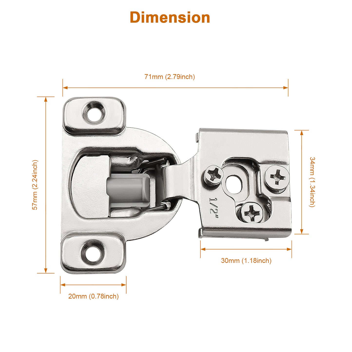 Probrico 1 Pair (2 Pack) 105 Degree Corner Cabinet Door Hinges with Mounting Screws CHM36H1-2-1pair