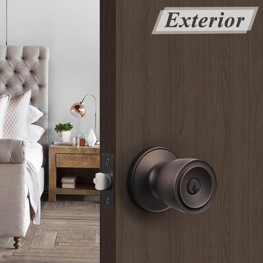 Tulip Door Knobs Oil Rubbed Bronze Finish, Entry Keyed/Privacy Lock/ Keyless Passage Dummy Knob DL591ORB - Probrico