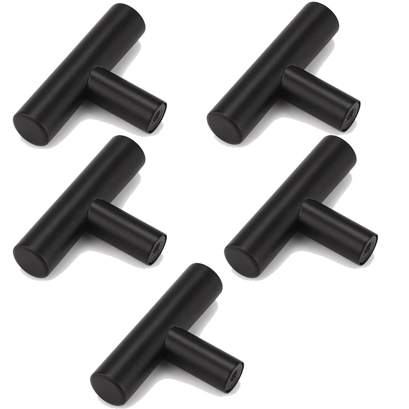 Probrico 5 Pack Black Cabinet Knobs Drawer T Knobs Kitchen Single Hole Cabinet Knobs - Probrico