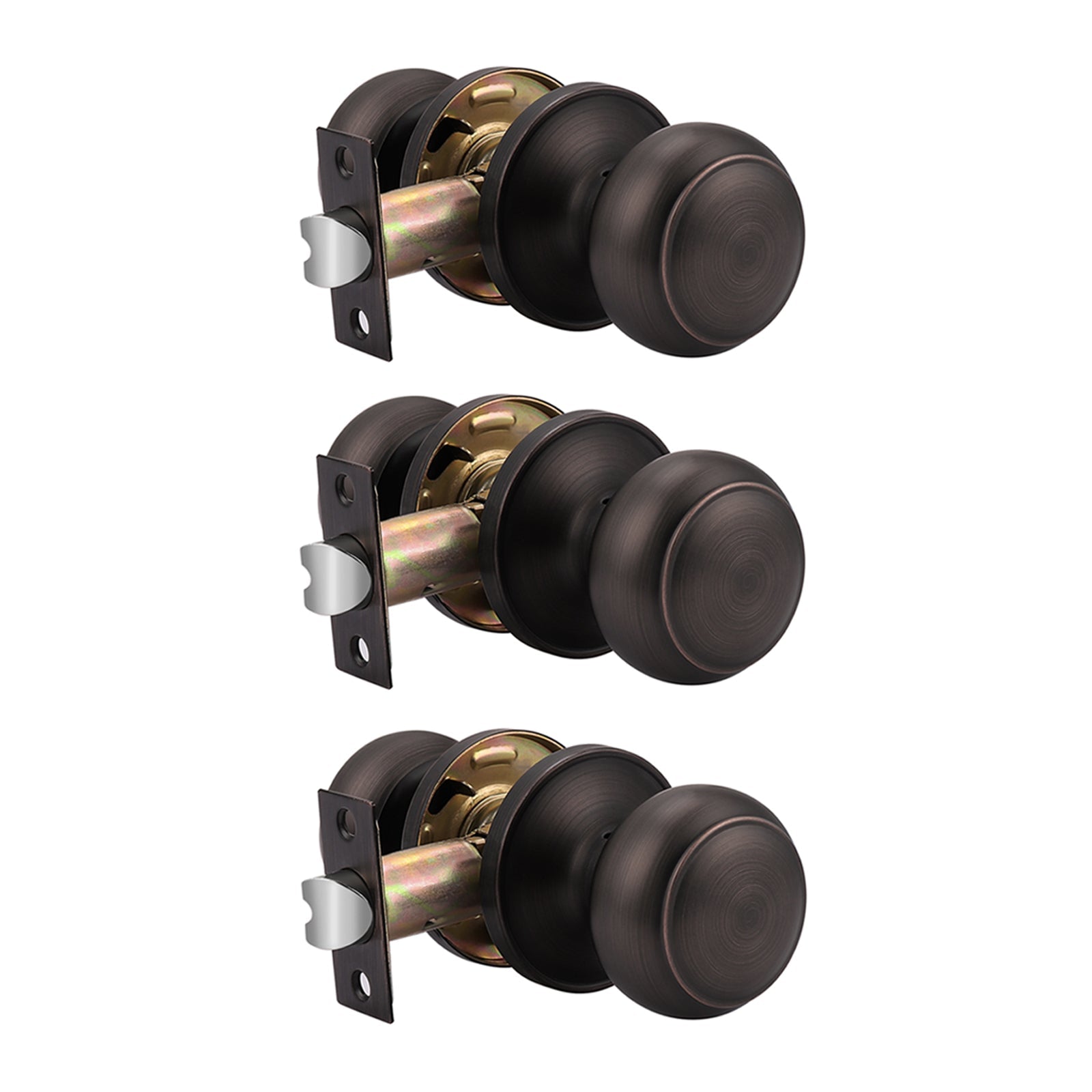 Passage Door Lock No Key Interior Closet Hall Door Knobs Oil Rubbed Bronze Finish DL609ORBPS - Probrico