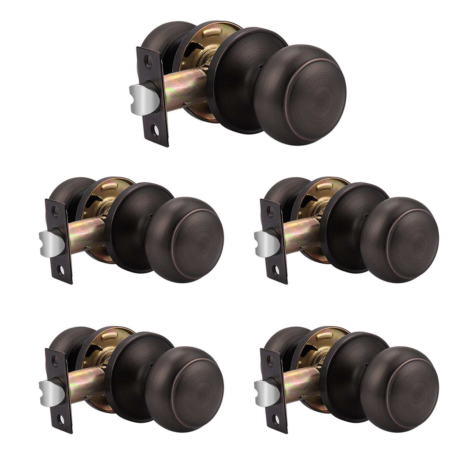 Passage Door Lock No Key Interior Closet Hall Door Knobs Oil Rubbed Bronze Finish DL609ORBPS - Probrico