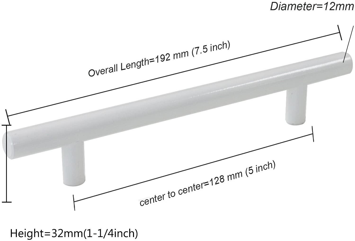 2"-10" Modern Cabinet Hardware Handle Pull Kitchen Cabinet T Bar Knobs and Pull Handles White PD2283HWH - Probrico