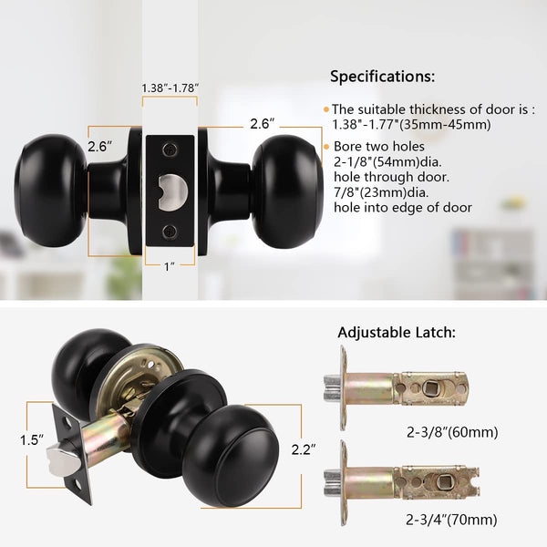 Probrico Passage Interior Door Knobs Hall and Closet Door Handle