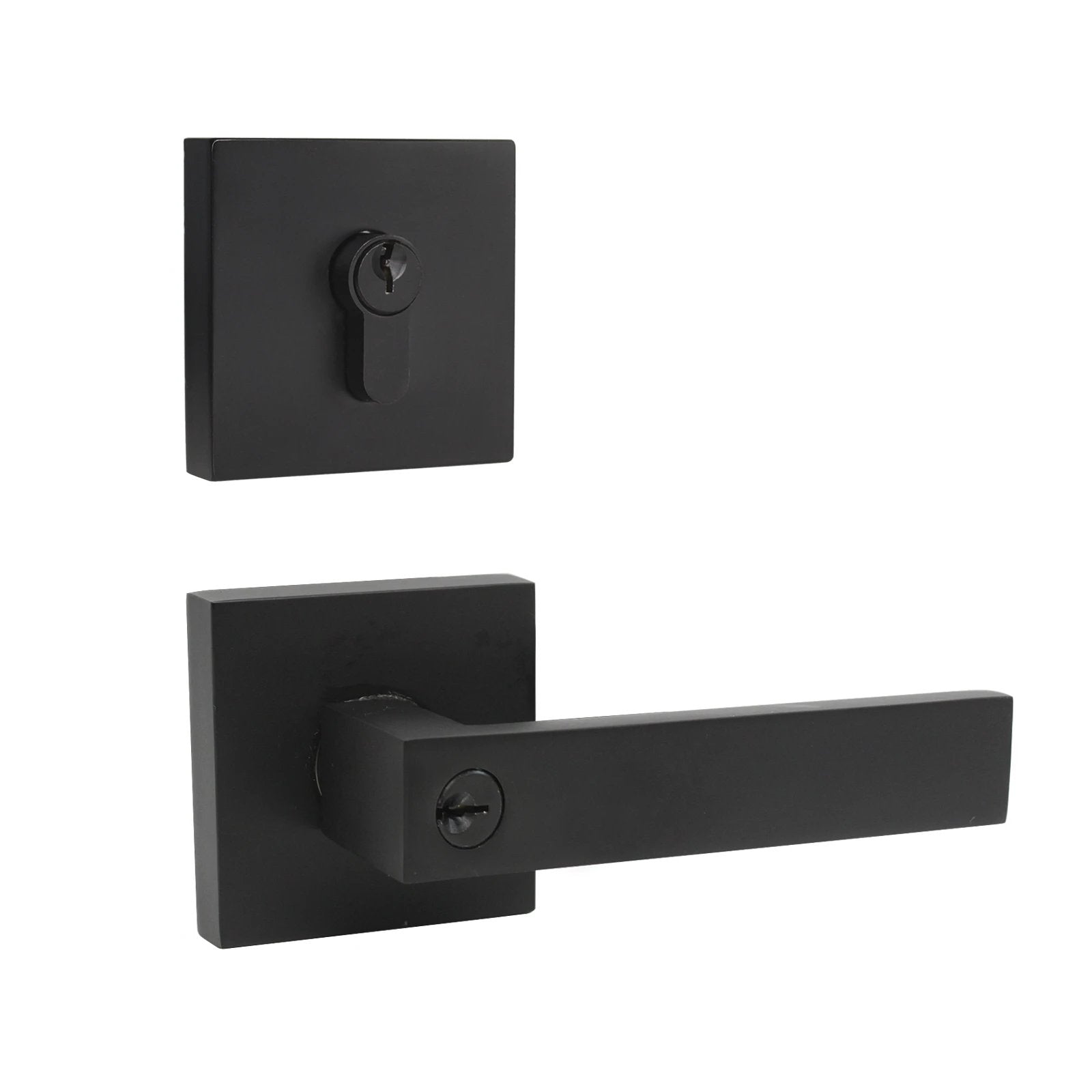 Keyed Entry Door Levers and Double Cylinder Deadbolts Locks Combo