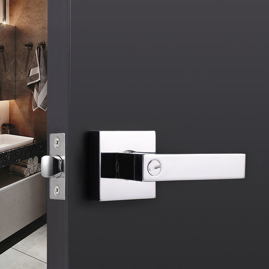 Heavy Duty Privacy Door Handles with Square Design, Polished Chrome Finish DL01PCBK - Probrico