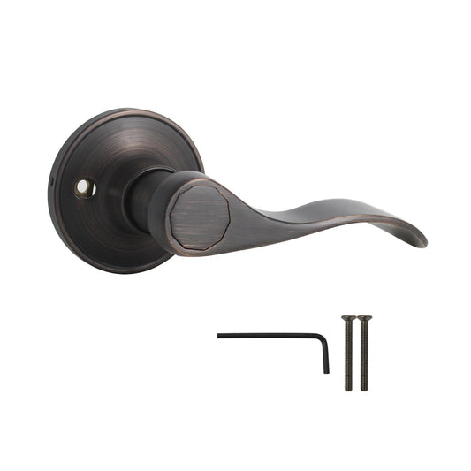 Wave Style Door Handle Keyed Entry/Privacy/Passage/Dummy Door Lock Levers, Oil Rubbed Bronze DL12061ORB - Probrico