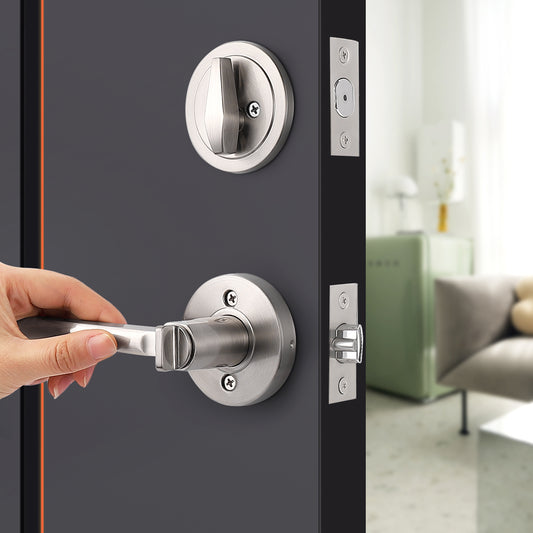 Keyed Entry Door Lever Lock and Single Cylinder Deadbolts Combo Pack (Keyed Alike), Satin Nickel Finish DL1637ET-101SN - Probrico