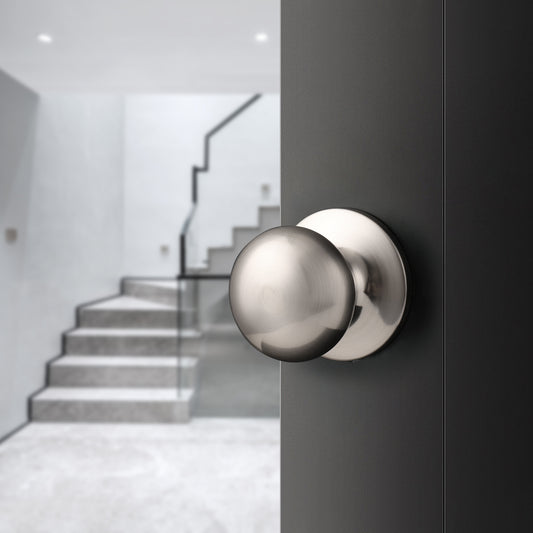 Satin Nickel Closet Hallway Passage Door Knob with Universal Latch DL5766SNPS - Probrico