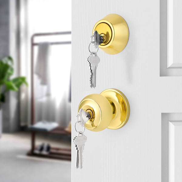 Interior Entry Door Lock Knobs, Keyed Alike Lock set with Same Key DL6 -  Probrico