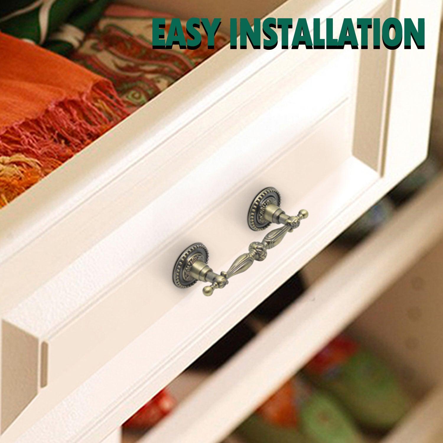 Bin Cup Pulls Cabinet Handles Vintage Bronze Tone Dresser Pull Handle for  Cupboard Drawer Door 5pcs