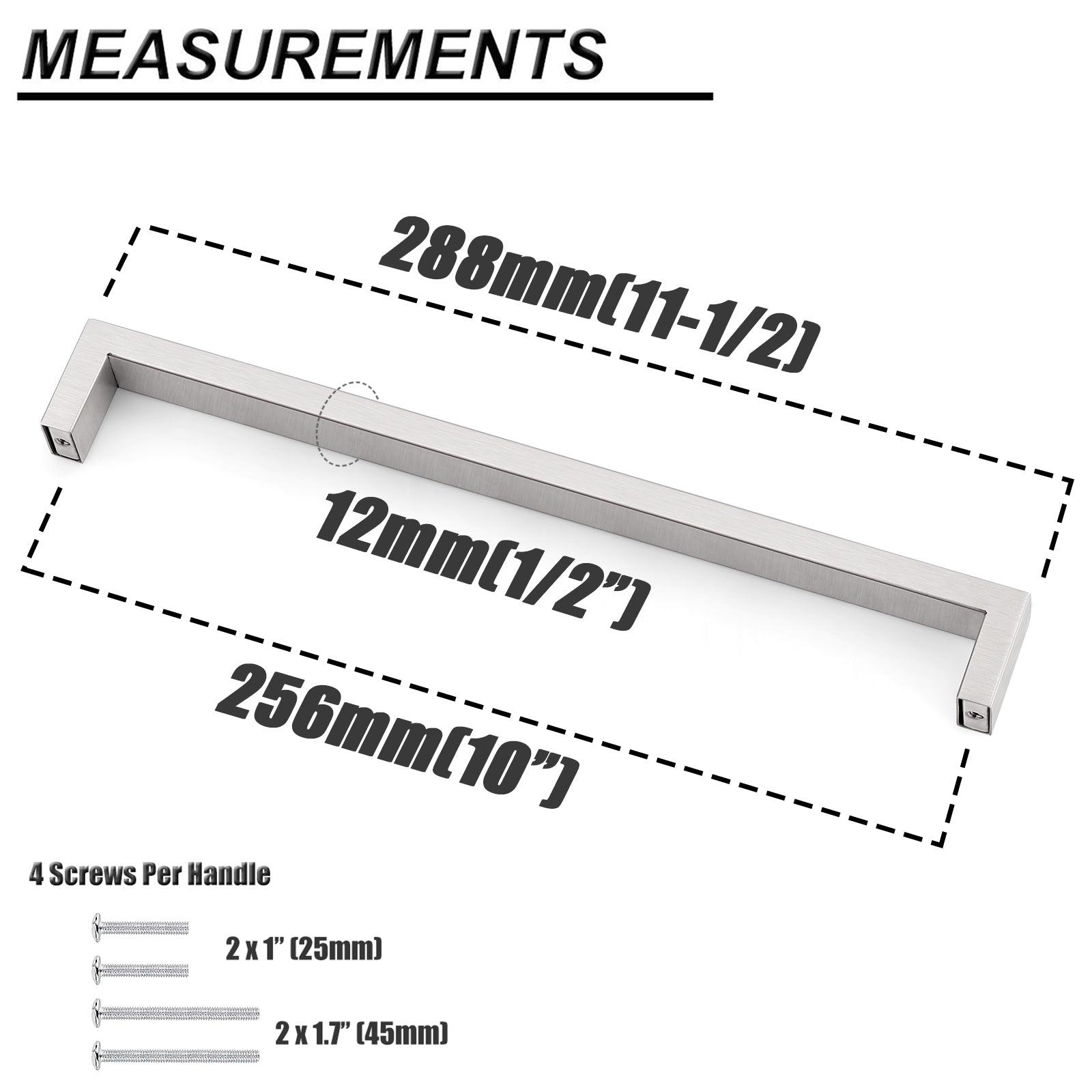 20mm Square Bar Cabinet Handles and Pulls Brushed Nickel Finish Kitchen Hardware PDDJ30HSS - Probrico