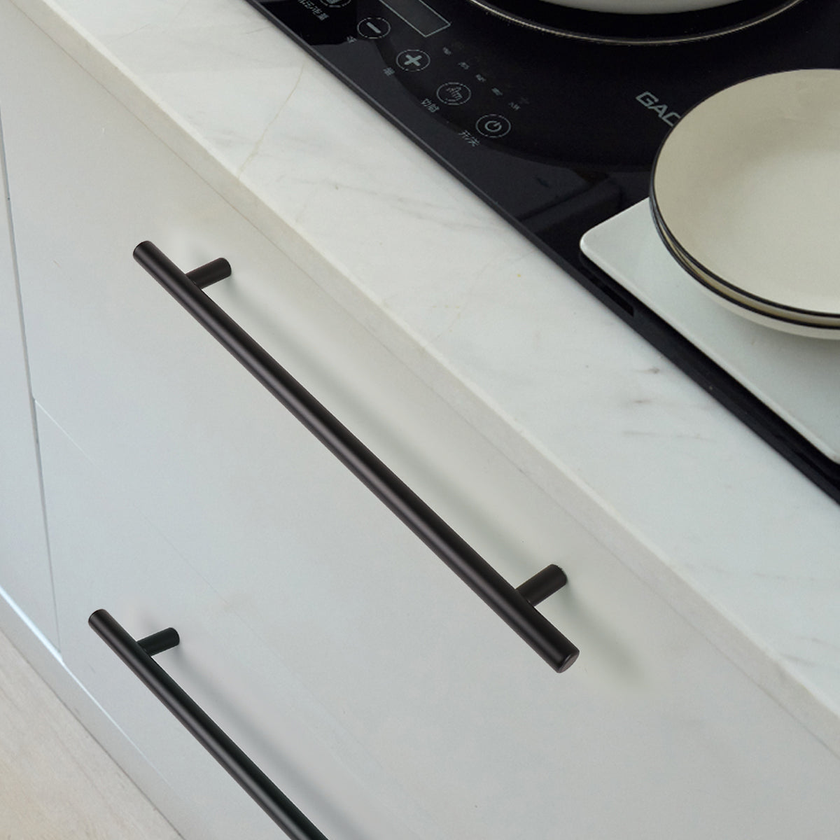 Probrico Modern T Bar Black Kitchen Cupboard Handles Cabinet Hardware