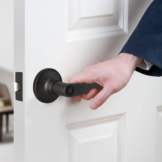 Scroll Wave Style Door Handles Oil Rubbed Bronze Finish Privacy/Passage Function Door Lever Lock - DL850AORB - Probrico